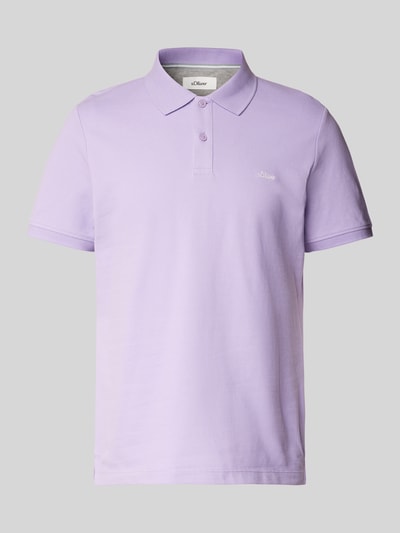 s.Oliver RED LABEL Regular Fit Poloshirt aus Baumwoll-Piqué mit Label-Stitching Lavender 2