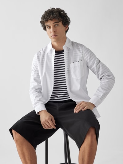 Marni Freizeithemd mit Label-Print Weiß 3