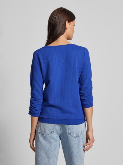 Tom Tailor Denim Getailleerd sweatshirt met elastisch structuurmotief Donkerblauw - 5