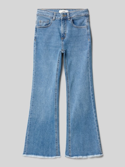 MANGO Flared Fit Jeans mit Logo-Patch Blau 1