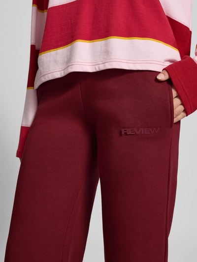 Review Sweatpants mit elastischem Bund Bordeaux 3