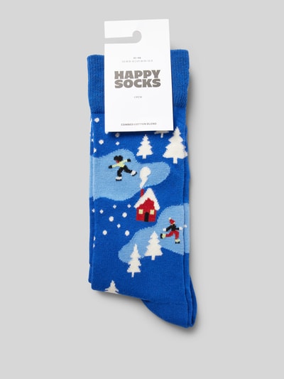 Happy Socks Skarpety z wyhaftowanym motywem model ‘Winter Night’ Niebieski 3