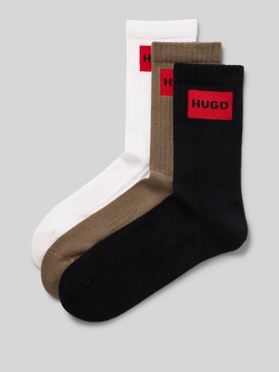 HUGO Sokken met labeldetail in een set van 3 paar Taupe - 1