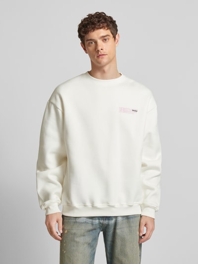 Multiply Apparel Oversized Sweatshirt mit Label-Print Weiss 4