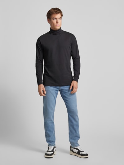 RAGMAN Longsleeve mit gerippten Abschlüssen Black 1