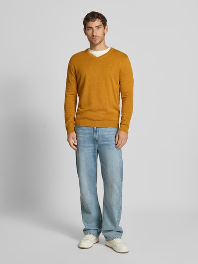 Tom Tailor Regular fit pullover van puur katoen  Mosterdgeel - 1