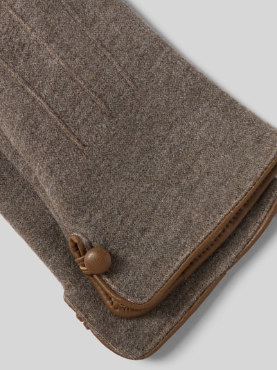 EEM Regular Fit Handschuhe mit Knopfverschluss Taupe 2