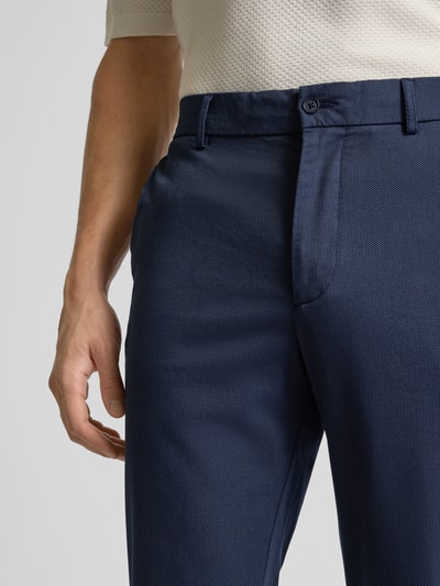 Cinque Slim fit stoffen broek met achterzakken, model 'Brody' Marineblauw - 3