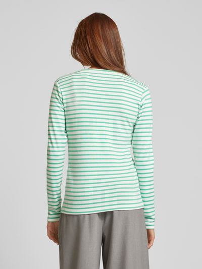 Kaffe Shirt met lange mouwen en streepmotief, model 'Liddy' Groen - 5