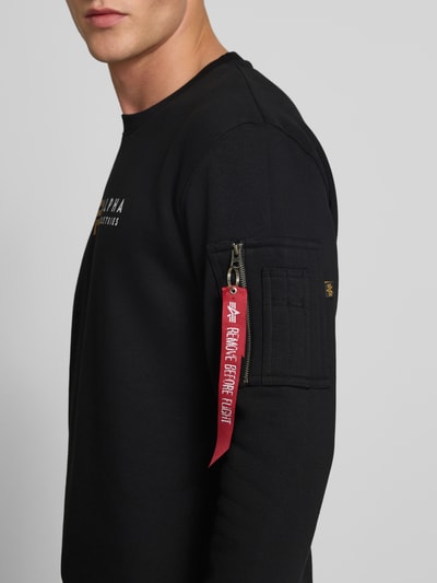 Alpha Industries Sweatshirt mit Label-Print Black 3