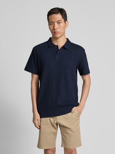 Tom Tailor Regular Fit Ripp Poloshirt mit Stretch-Anteil Marine 4