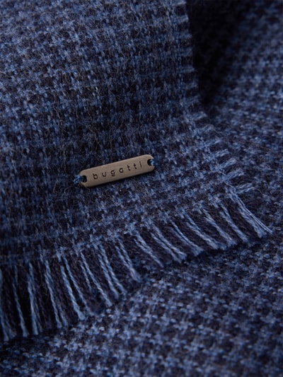 bugatti Sjaal van scheerwol met franjes Marineblauw - 2