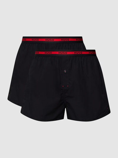 HUGO Boxershort met logo in band in een set van 2 stuks Zwart - 2