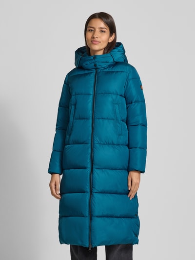 SAVE THE DUCK Płaszcz pikowany o kroju regular fit z wpuszczanymi kieszeniami model ‘Colette’ Petrol 4