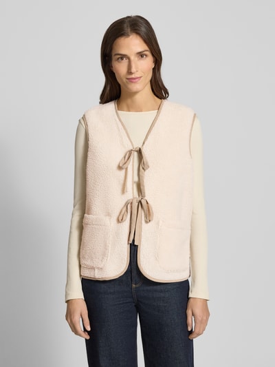Vero Moda Regular fit gilet in teddybontlook, model 'CLEO' Ecru - 4