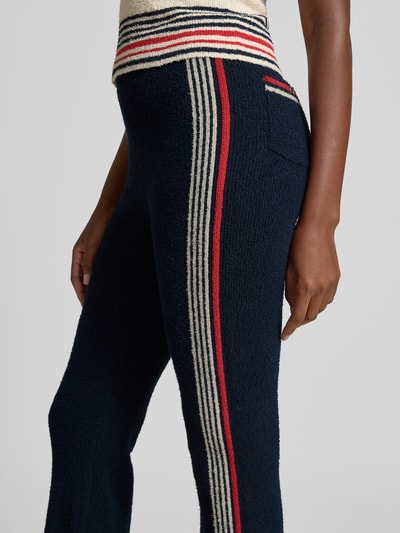 Rabanne Flared Fit Stoffhose in Strick-Optik Marine 3