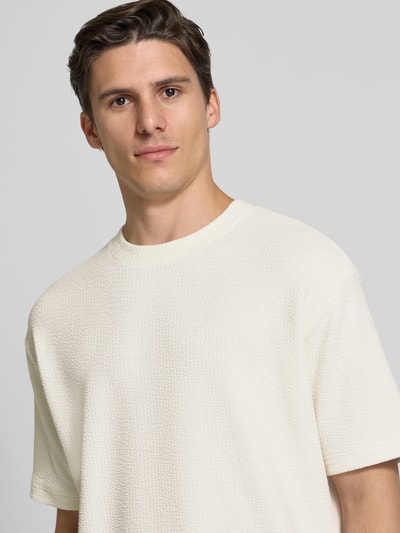 MCNEAL T-shirt met geribde ronde hals Ecru - 3