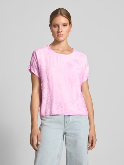 ZABAIONE t-shirt o kroju regular fit z mieszanki wiskozy model 'Anni' Różowy 4