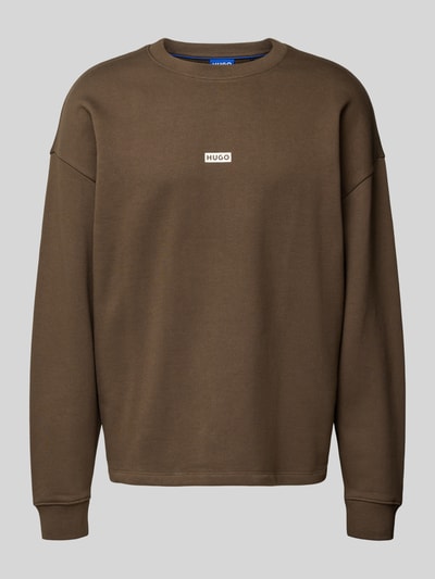 Hugo Blue Loose Fit Sweatshirt aus reiner Baumwolle Modell 'NAVIU' Dunkelbraun 2