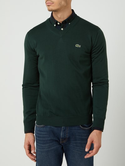 Lacoste Pullover van wolmix  Flessengroen - 4