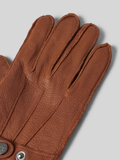 Pearlwood Handschuhe aus Leder mit Label-Detail Cognac 3