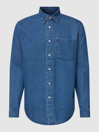 MCNEAL Relaxed Fit Jeanshemd im Used-Look Modell 'DEEN' Jeansblau 2