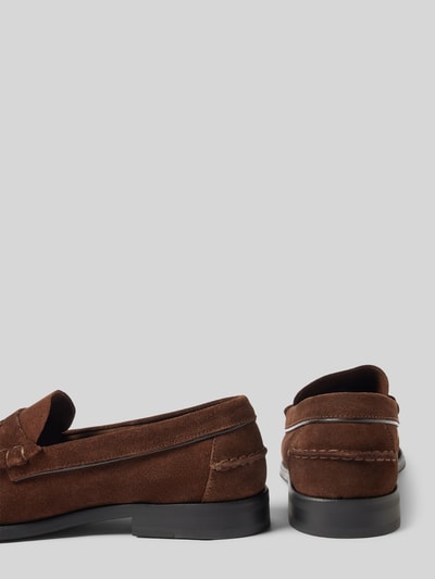 Tommy Hilfiger Leren loafers met blokhak Donkerbruin - 2