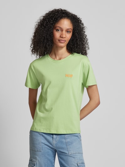 Jake*s Casual T-shirt met statementstitching Lichtgroen - 4