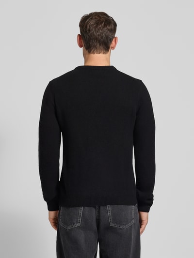 Casual Friday Sweter z dzianiny z mieszanki wełny model ‘KARL’ Antracytowy melanż 5