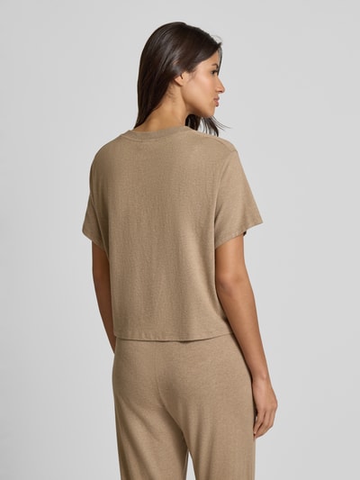 American Vintage T-shirt met ronde hals, model 'YPAWOOD' Zand gemêleerd - 5