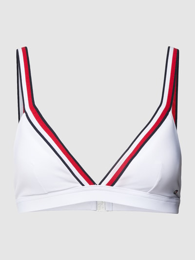 TOMMY HILFIGER Bikini-Oberteil mit Kontraststreifen Weiss 1