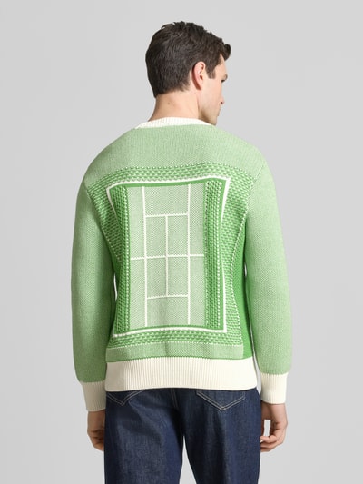 Lacoste Regular Fit Strickpullover aus Baumwoll-Mix Modell 'TENNIS COURT' Gruen 5