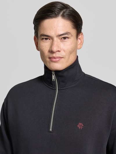 MCNEAL Relaxed Fit Troyer aus Baumwoll-Mix mit Troyer-Kragen Black 3