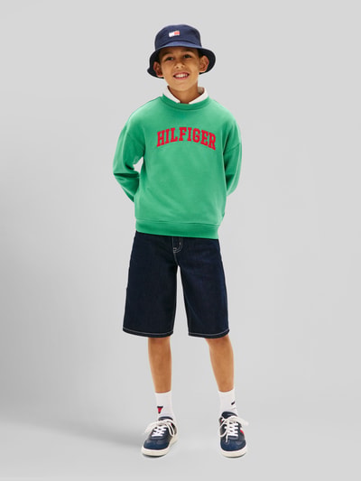 Tommy Hilfiger Teens Bluza o kroju regular fit z mieszanki bawełny Zielony 1