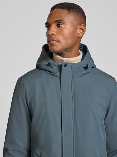 Matinique Regular fit parka met capuchon, model 'Madeston' Jeansblauw - 3