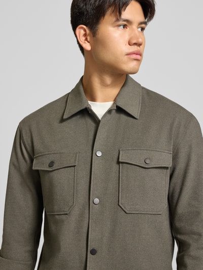 ONLY & SONS Hemdjacke mit Brusttaschen mit Viskose-Anteil Graphit Melange 3