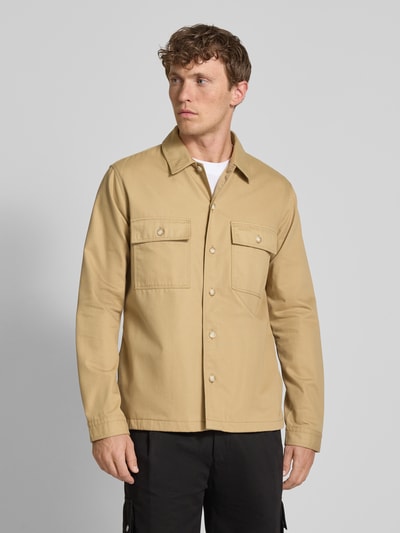 HUGO Hemdjacke mit Knopfleiste Modell 'Epoldo' Beige 4