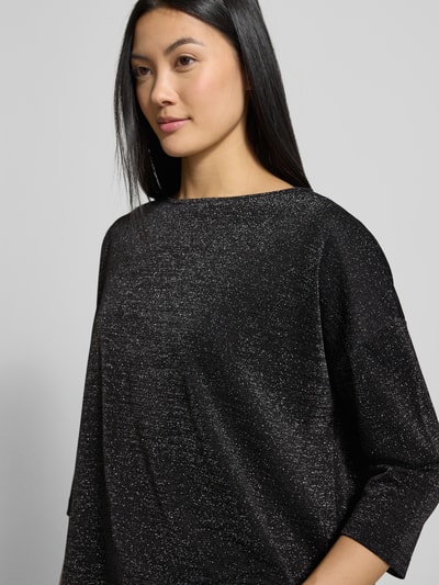 Milano Italy Schimmerndes T-Shirt mit 3/4-Arm Black 3