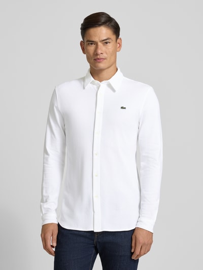 Lacoste Koszula casualowa o kroju slim fit z fakturą Biały 4