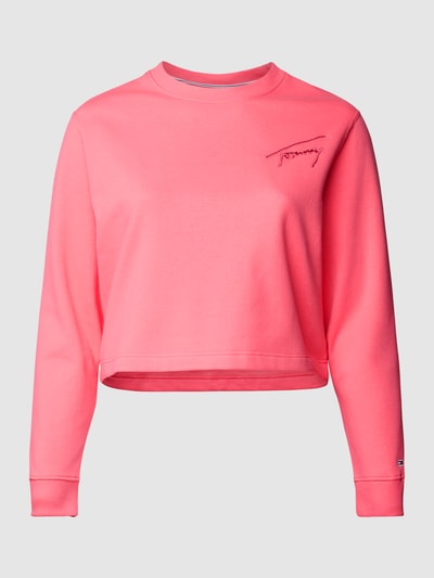 Tommy Jeans Curve PLUS SIZE sweatshirt met labelstitching, model 'TOMMY SIGNATURE' Roze - 2