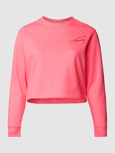 Tommy Jeans Curve PLUS SIZE sweatshirt met labelstitching, model 'TOMMY SIGNATURE' Felroze - 2