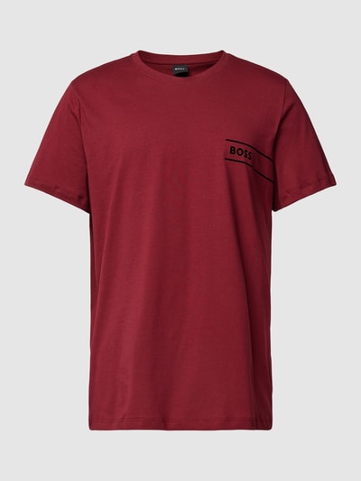 BOSS T-shirt met labelprint Donkerrood - 1