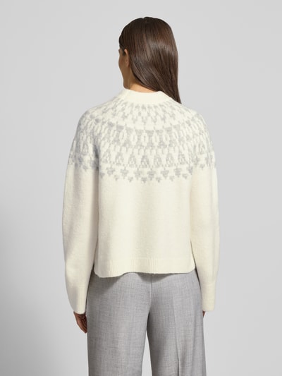 OPUS Sweter z dzianiny z norweskim wzorem model ‘Porway’ Écru 5