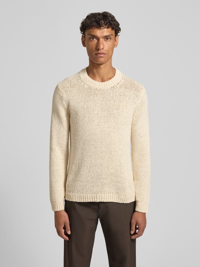 Marc O'Polo Regular Fit Strickpullover aus Baumwoll-Mix Offwhite 4