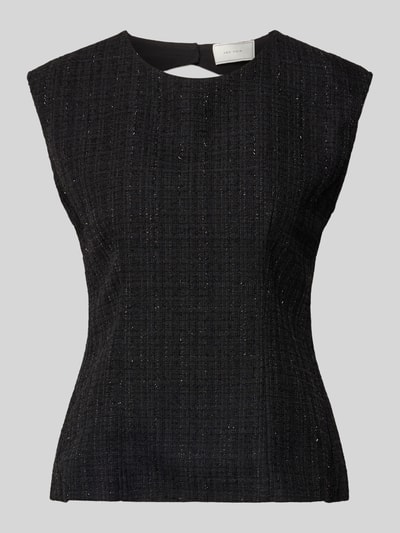 Neo Noir Blousetop in bouclélook, model 'Rafli' Zwart - 1