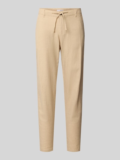Selected Homme Slim Fit Hose aus Baumwoll-Leinen-Mix Modell 'BRODY' Beige 2