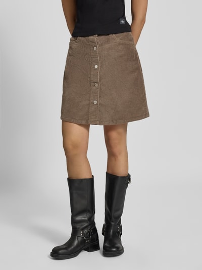 Noisy May Minirock mit 5-Pocket-Design Mittelbraun 4