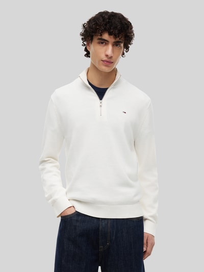 Tommy Jeans Slim Fit Troyer aus reiner Baumwolle Offwhite 4