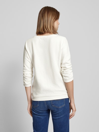 Tom Tailor Denim Tailliertes Sweatshirt mit Strukturmuster Offwhite 5