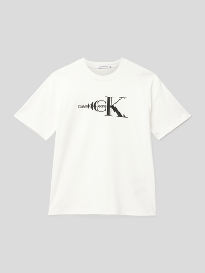 Calvin Klein Jeans T-Shirt mit Label-Print Modell 'MONOGRAM' Weiß 1